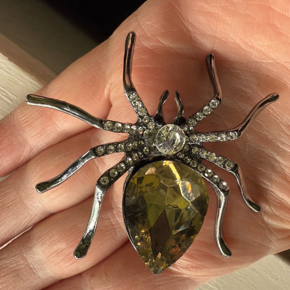 Spider Brooch with Gemstone Accent